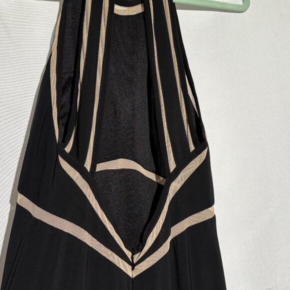 Women’s Xscape Mesh Insets Sleeveless Evening Dress Gown Black Size 6 - Picture 3 of 6